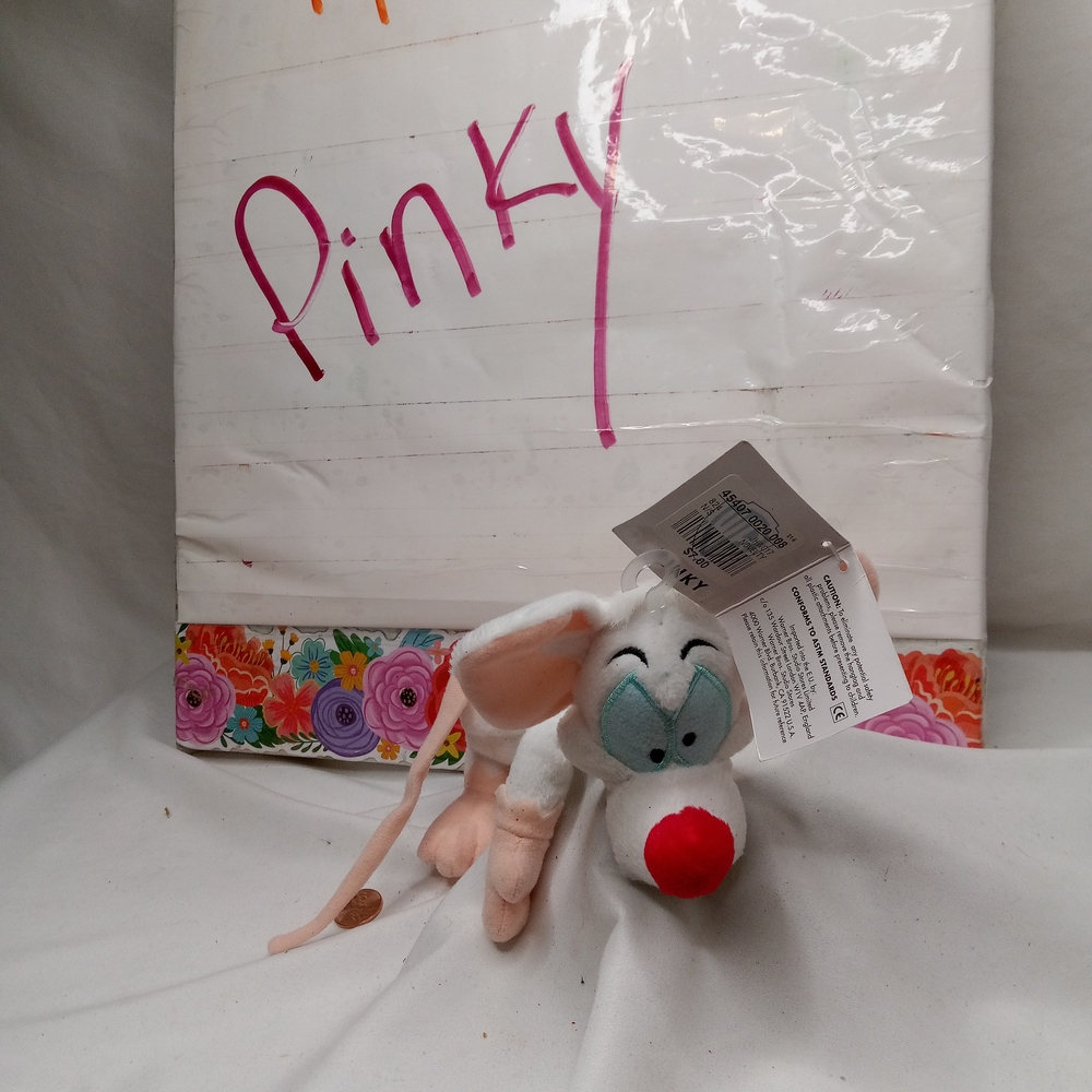 Warner Bros. Pinky Stuffed Animal - White and Pink